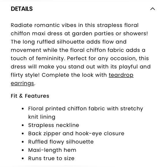 Windsor Pink Radiate Romantic Vibes Strapless Floral Chiffon Maxi Dress - Picture 5 of 5